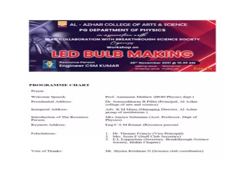 WORK SHOP ON LED BULB MAKING