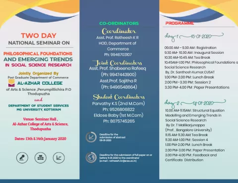 National Seminar on Philosophical Foundations and Emerging Trends in Social Science Research